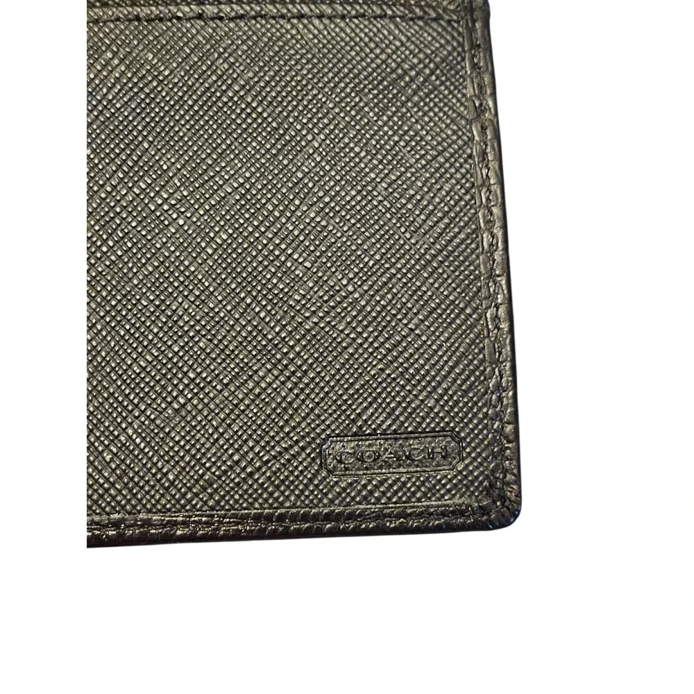 Coach Black Leather Bifold Wallet Clutch Organizer‎ Women's